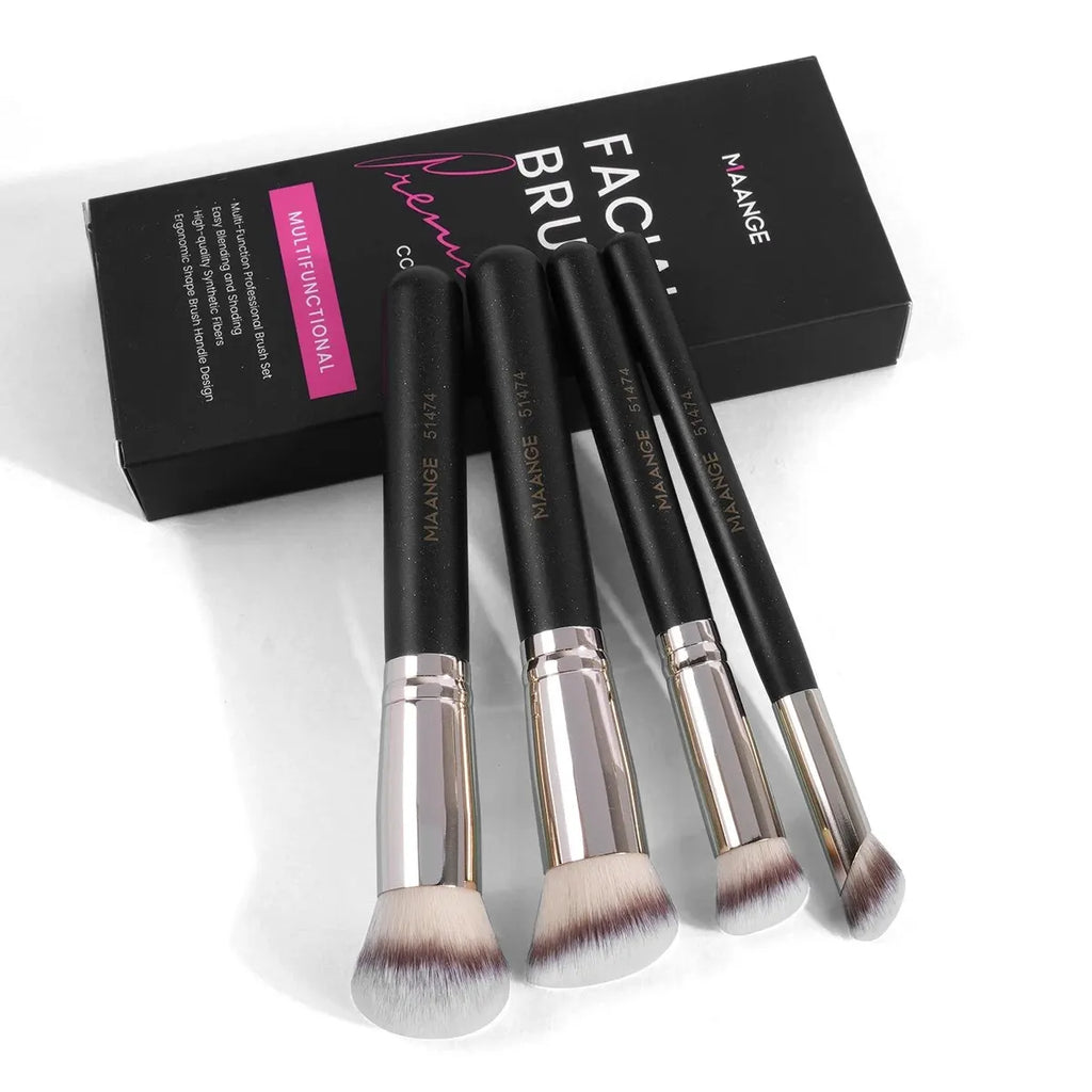 Kit Outils Maquillage 11 Pcs MAANGE – 4 Pinceaux, Puff Poudre, Éponge, Coussin d’Air & Correcteur | Set Complet Fard à Paupières