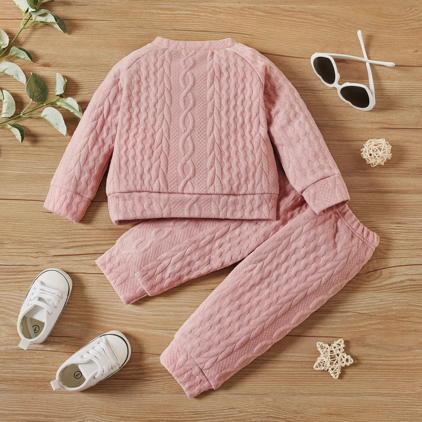Ensemble 2 Pièces Bébé Unisexe Couleur Unie – Top Manches Longues + Pantalon Sport Automne Hiver 7 Coloris