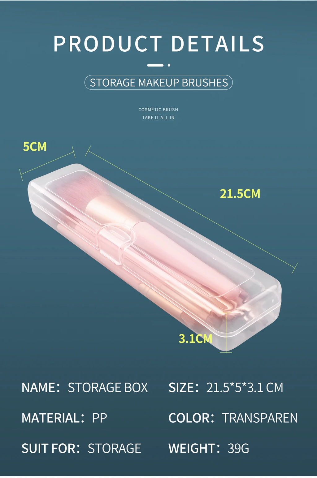 Boîte Rangement Pinceaux Maquillage Transparente Portable – Étui Organisateur Crayons & Accessoires Beauté avec Couvercle