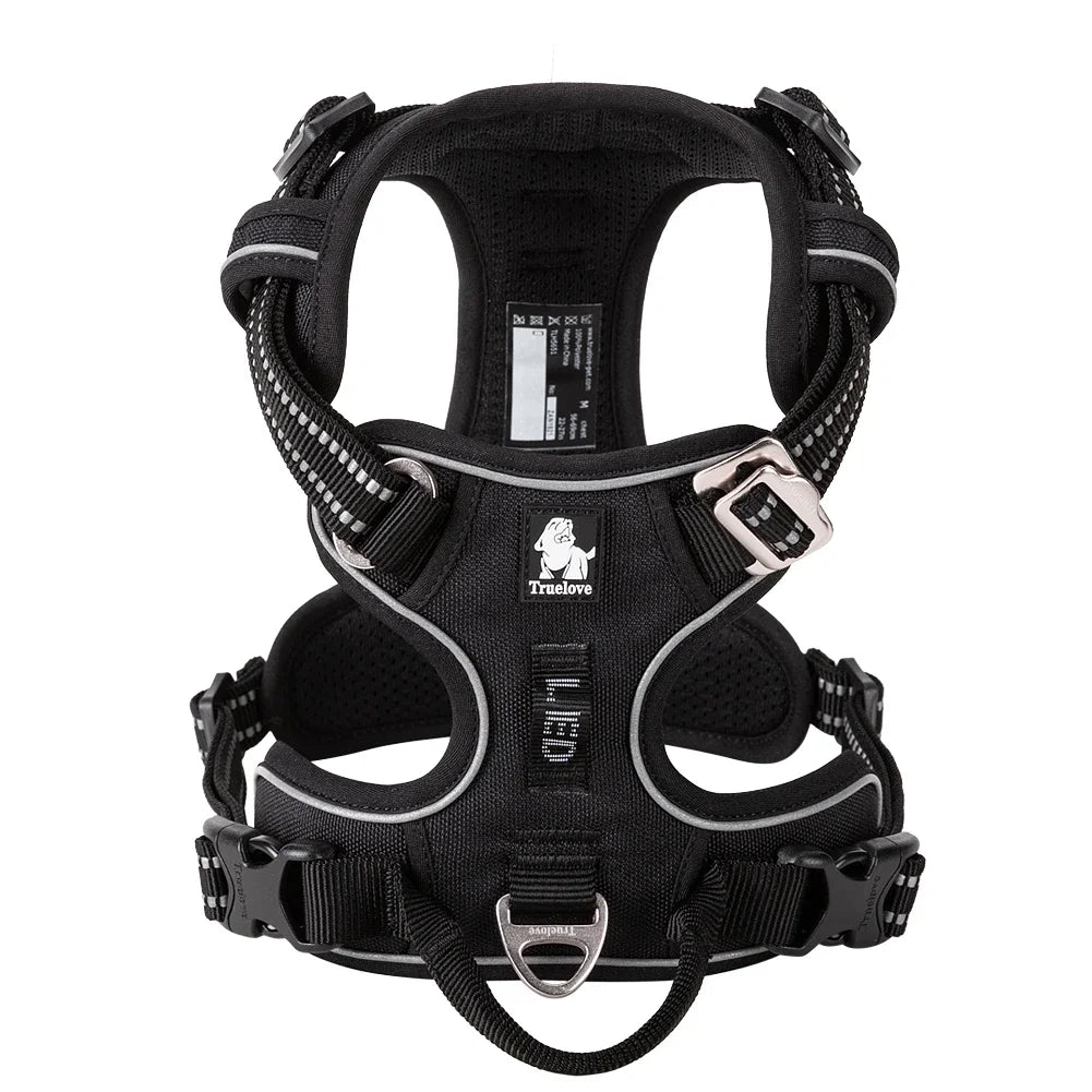 Harnais Chien TRUE LOVE Anti-Traction Nylon Réfléchissant Réglable – Confortable Enfilage Facile Toutes Tailles | Truelove TLH5654