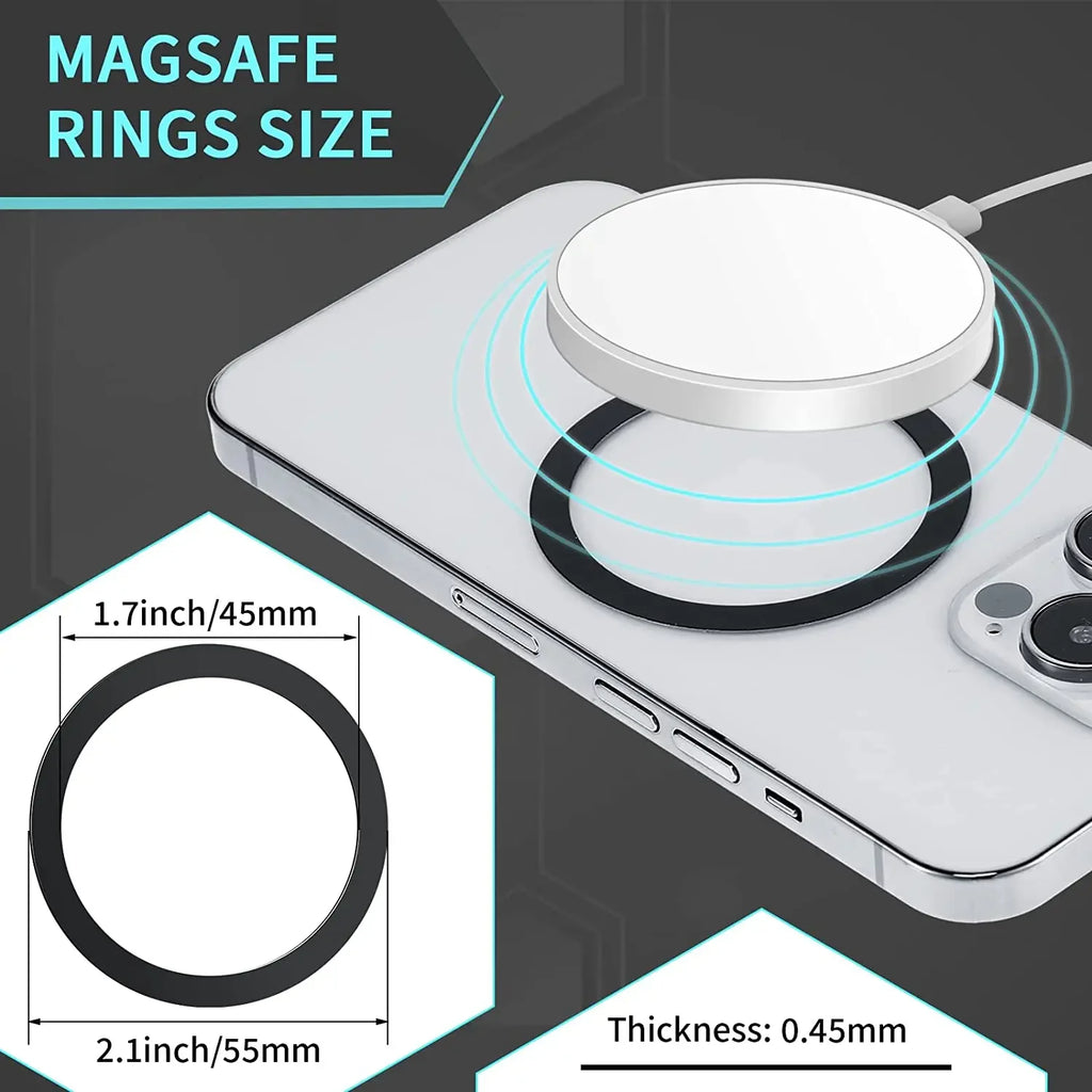 Anneau Métal Magnétique Magsafe – Plaque Adhésive Support Voiture iPhone 11 12 13 Universel