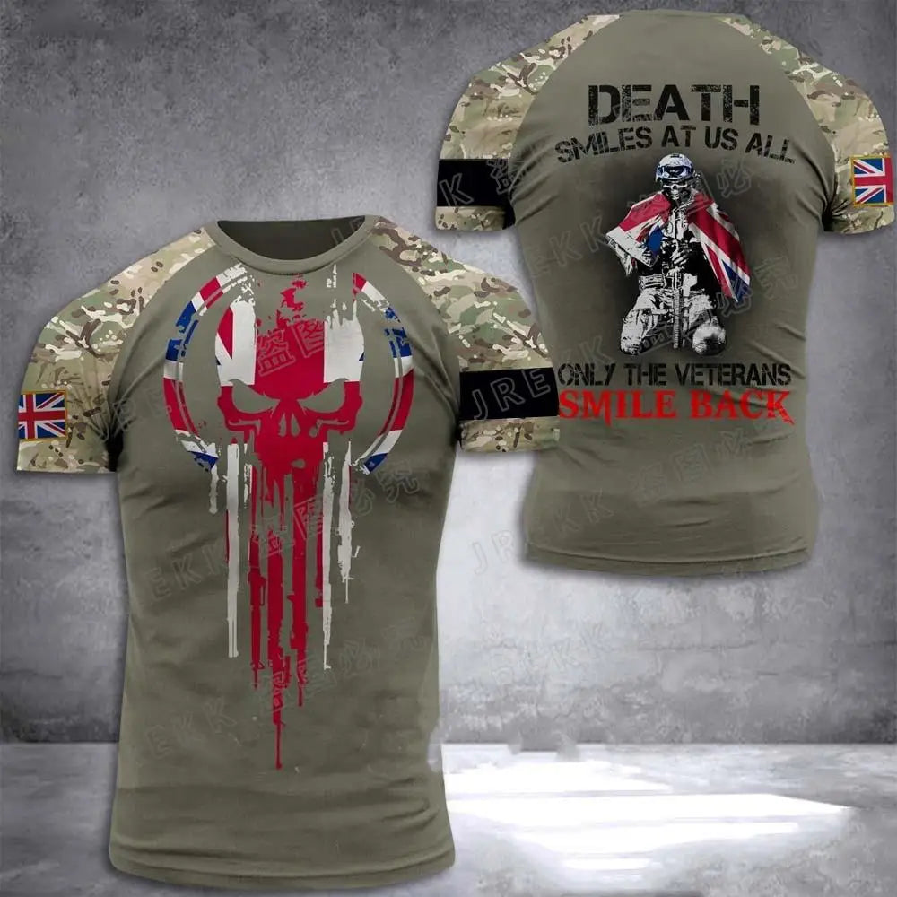 T-Shirt Homme Drapeau Britannique Graphic 3D Imprimé Camouflage Terrain Gym Haute Qualité Manches Courtes Été Casual Patriotique Tendance Confortable – T-Shirt Graphic 3D Premium Drapeau Britannique Camouflage | Mode Homme Graphic Premium