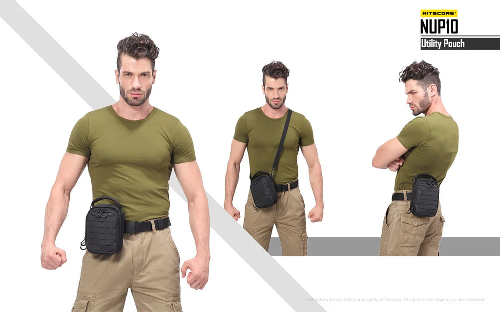 Sac Tactique NITECORE NUP10/NUP20 – Bandoulière Nylon 1000D Molle Crossbody Ceinture Homme Femme