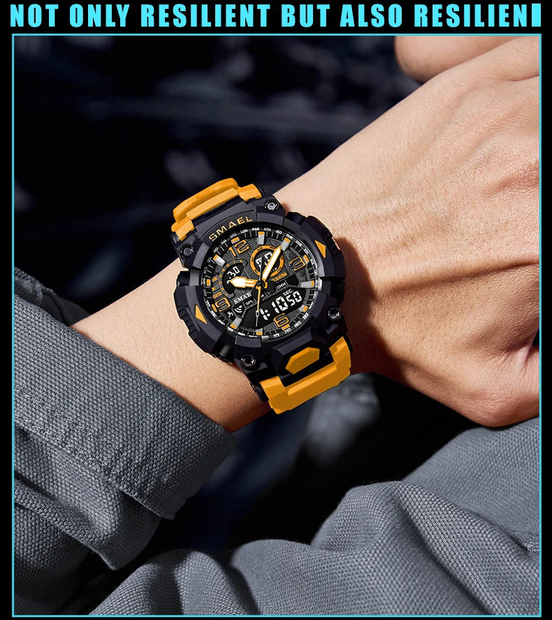 Montre Homme SMAEL 8099 Militaire Digital Sport – Étanche 50M LED Chronographe Antichoc