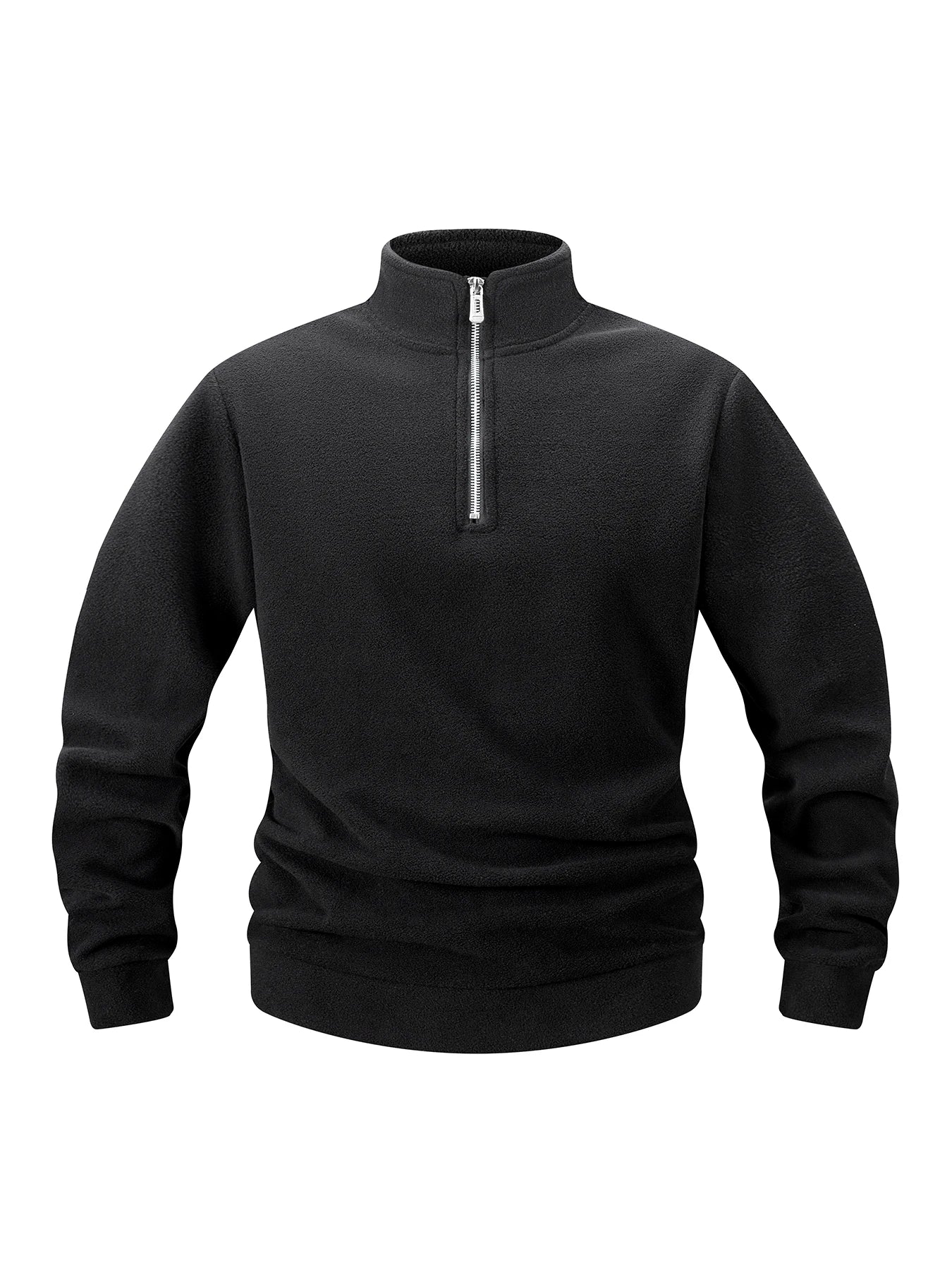 Herren-Sweatshirt, Fleece, Freizeit, Stehkragen, Viertelreißverschluss – Klassischer, bequemer Sportpullover, Übergröße 3XL | Herrenmode