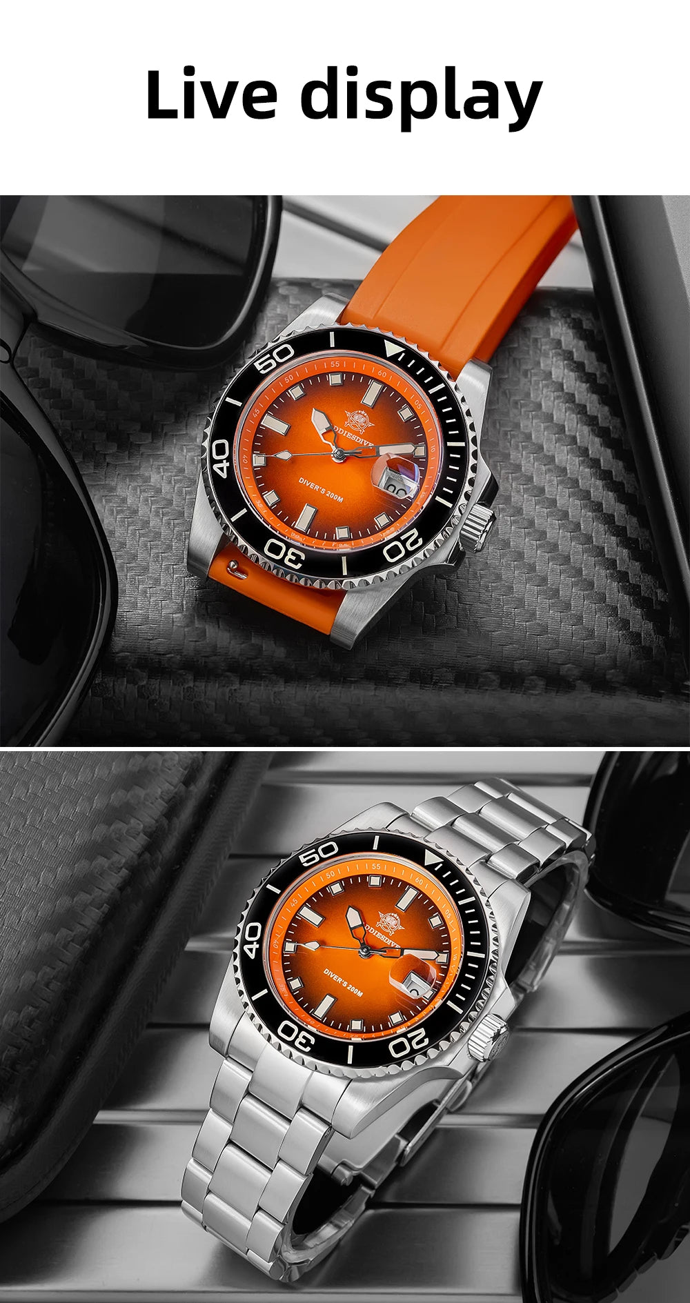 Montre Homme ADDIESDIVE AD2089 Quartz 2025 – Super Lumineuse Étanche 200M Silicone Luxe