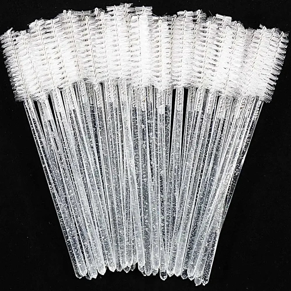 Lot 50 Brosses à Cils Jetables Crystal – Extensions de Cils & Application Mascara Professionnelle | Usage Unique