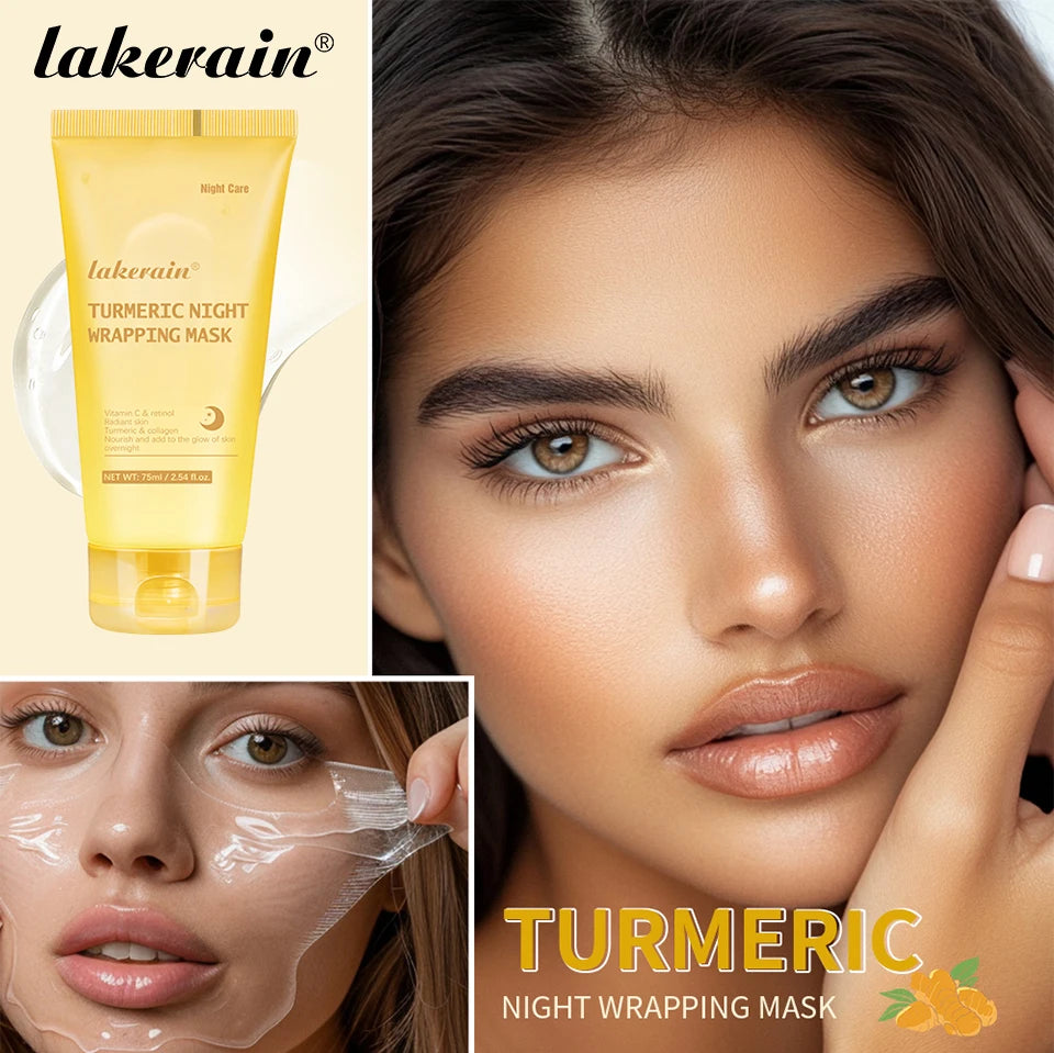 Masque Nuit Peel-Off Acide Kojique & Curcuma – Collagène Hydrolysé | Teint Éclatant & Raffermissant | Korean Skincare