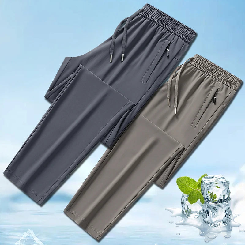 Herren Hose Eisseide Leicht Sommer – Stretch Atmungsaktiv Gerader Schnitt Loose Business Casual & Outdoor | Premium Herrenmode