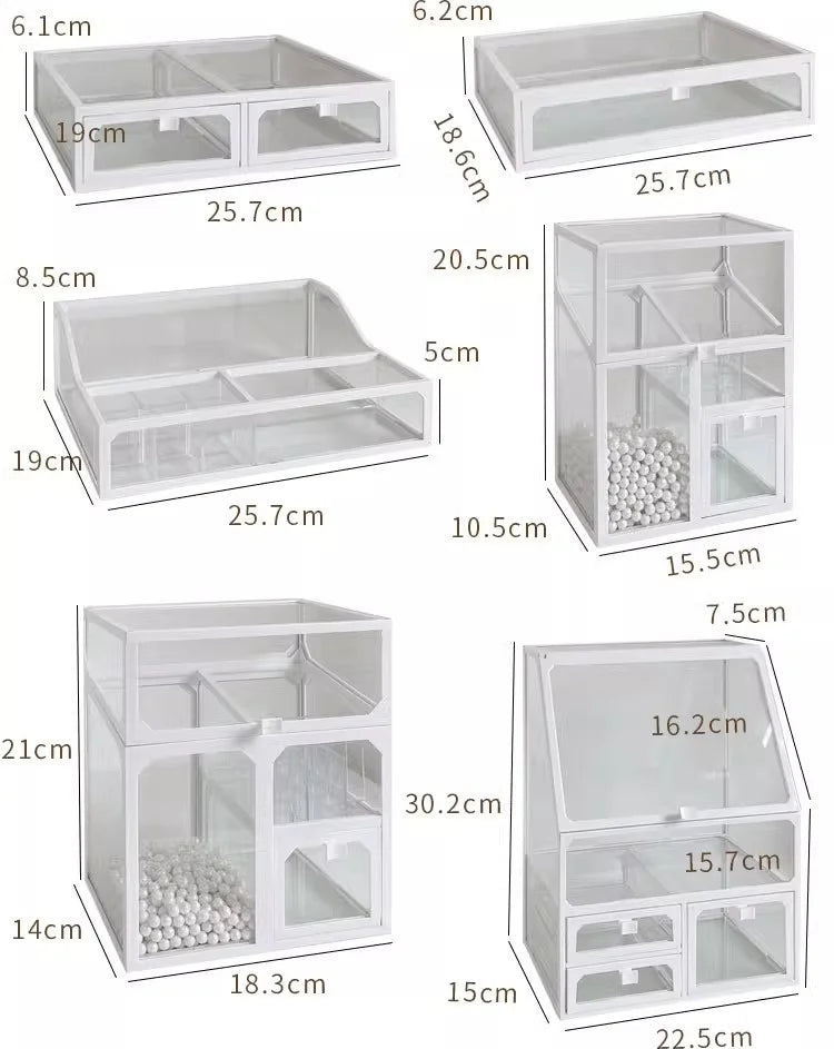 Armoire Rangement Cosmétiques Anti-Poussière Grande Capacité – Organisateur Skincare, Maquillage & Pinceaux | Bureau & Coiffeuse