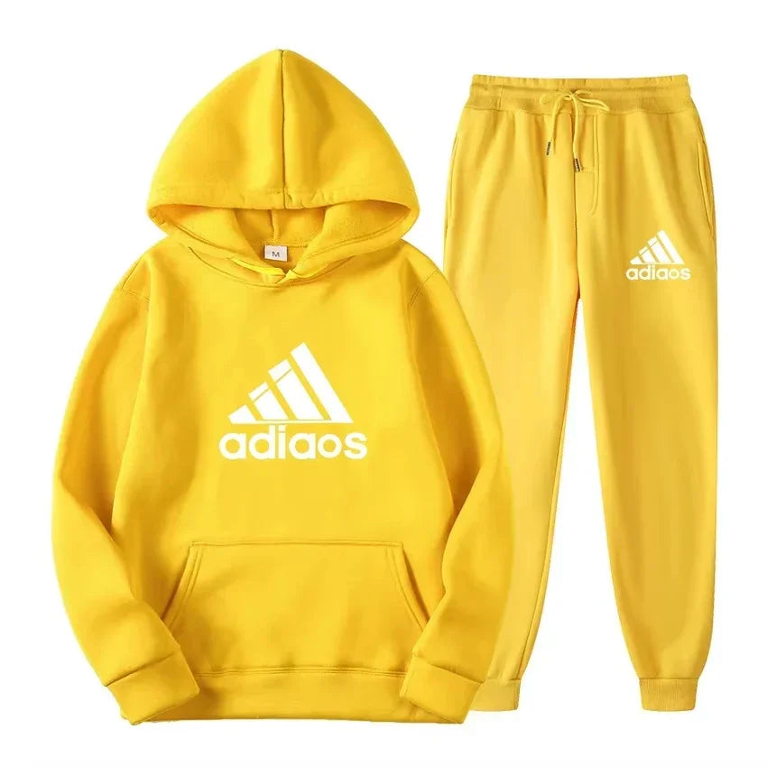 Ensemble Sport 2 Pièces Unisexe Automne Hiver – Sweat Capuche + Jogging Chaud Confortable Fitness Loisir | Mode Sportswear