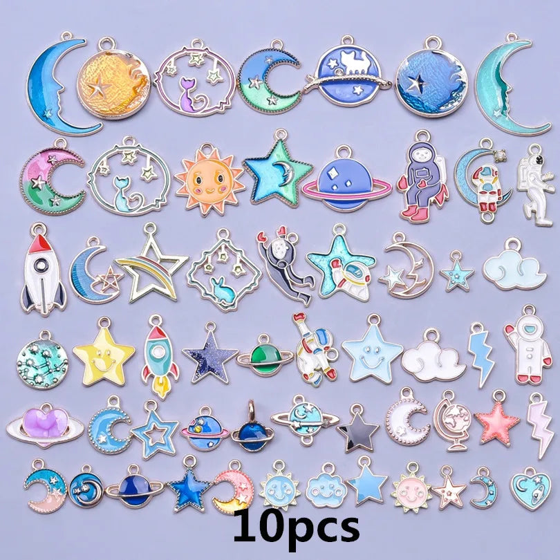 Pendentifs Émail & Breloques Fleurs Mix DIY – Matériaux Bijoux Fait Main en Vrac | Lot Assortiment Bracelet & Collier | Idéal Créatrices & Revendeuses
