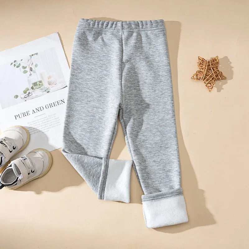 Legging Fille Hiver Polaire Épais Couleurs Bonbon – Pantalon Slim Chaud Élastique Princesse