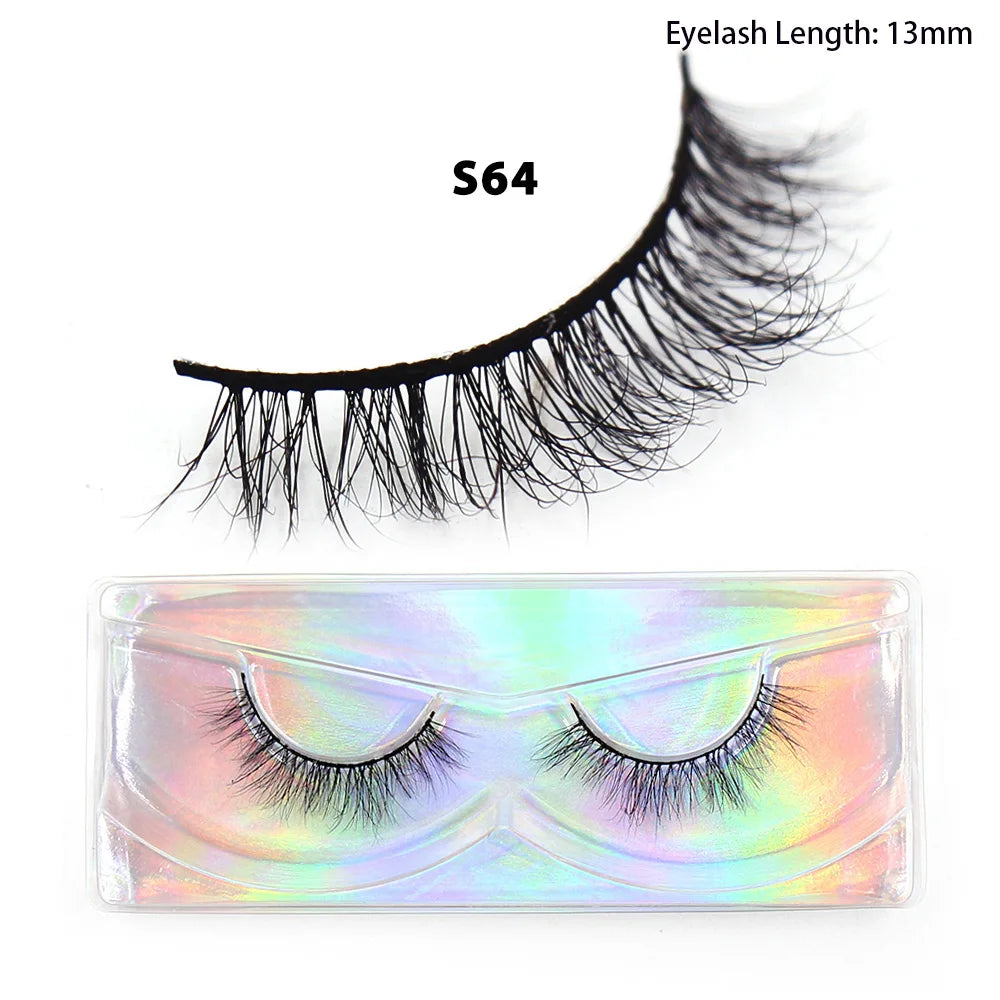 Faux Cils Naturels Courts Fluffy LEHUAMAO – Volume 12-15mm Wispy | Extension Cils Vison Maquillage