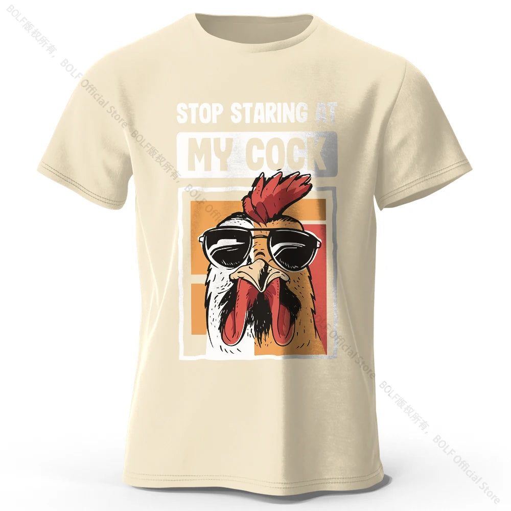T-Shirt Humour Coq Imprimé Drôle 100% Coton Oversized Unisexe Homme Femme Été – Tee Graphique Funny Casual Streetwear | Mode Unisexe Tendance