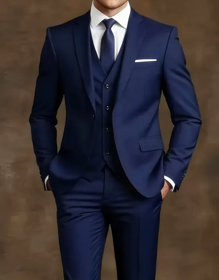Costume Homme Slim Fit Noir – Ensemble Tuxedo Élégant Mariage & Cérémonie | Mode Homme Premium