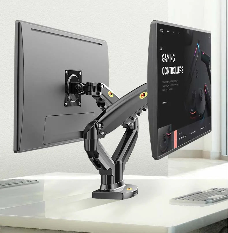 Support Double Écran NB A5C F160 – Bras Articulé à Ressort 10''-27'' | 360° Rotatif Bureau 2-9kg