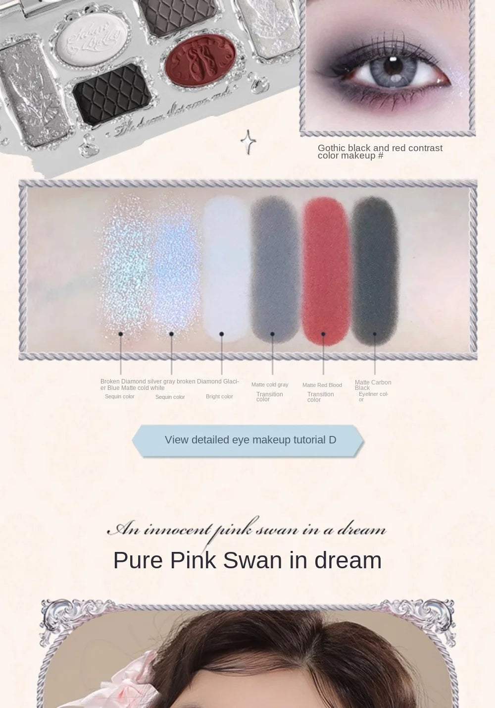 Palette Fards à Paupières Flower Knows Swan Ballet – 6 Teintes Mat, Shimmer & Nacré | Glitter