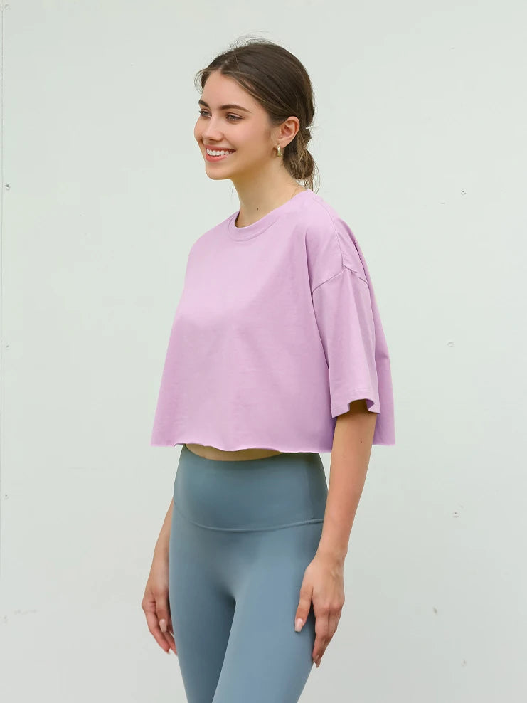 Top Sport Femme Y2K Manches Courtes – Yoga, Danse & Fitness | Coupe Ample Tendance | T-Shirt Sportif Polyvalent Été