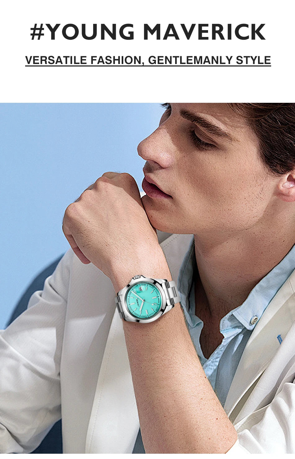 Montre Homme SINOBI Quartz Casual Calendrier – Acier Inoxydable Design Original Cadeau