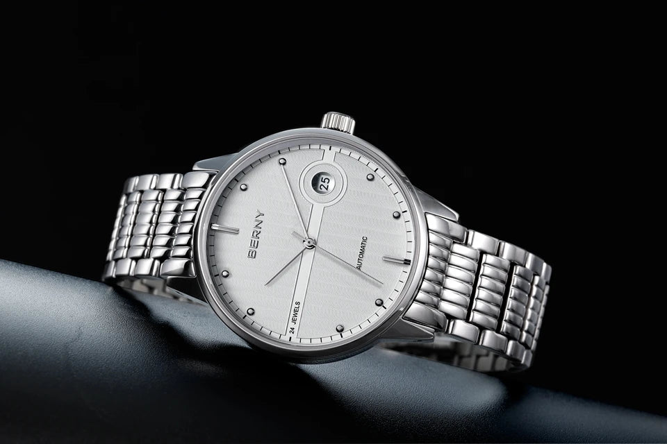 Montre Mécanique Automatique Luxe BERNY Couple Saphir Acier Miyota 9015 5ATM – Homme & Femme