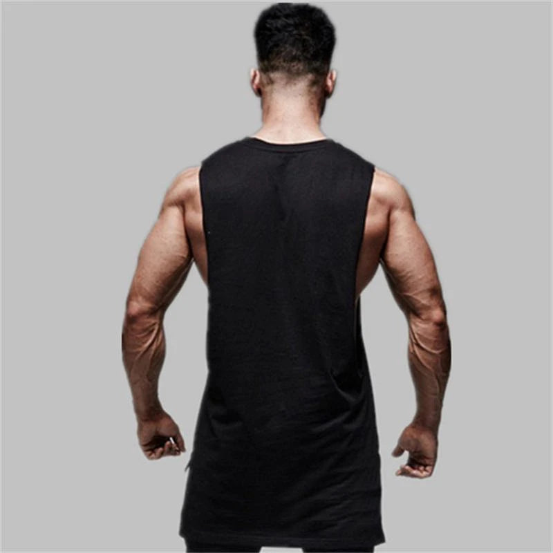 Débardeur Long Homme Coton – Style Hip Hop & Gym | Sans Manches Casual & Fitness | Streetwear Été Tendance