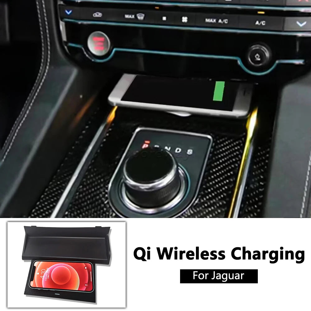 Chargeur Sans Fil Voiture Jaguar XE XF XFL F-Pace 2016-2018 – Charge Rapide Console Centrale