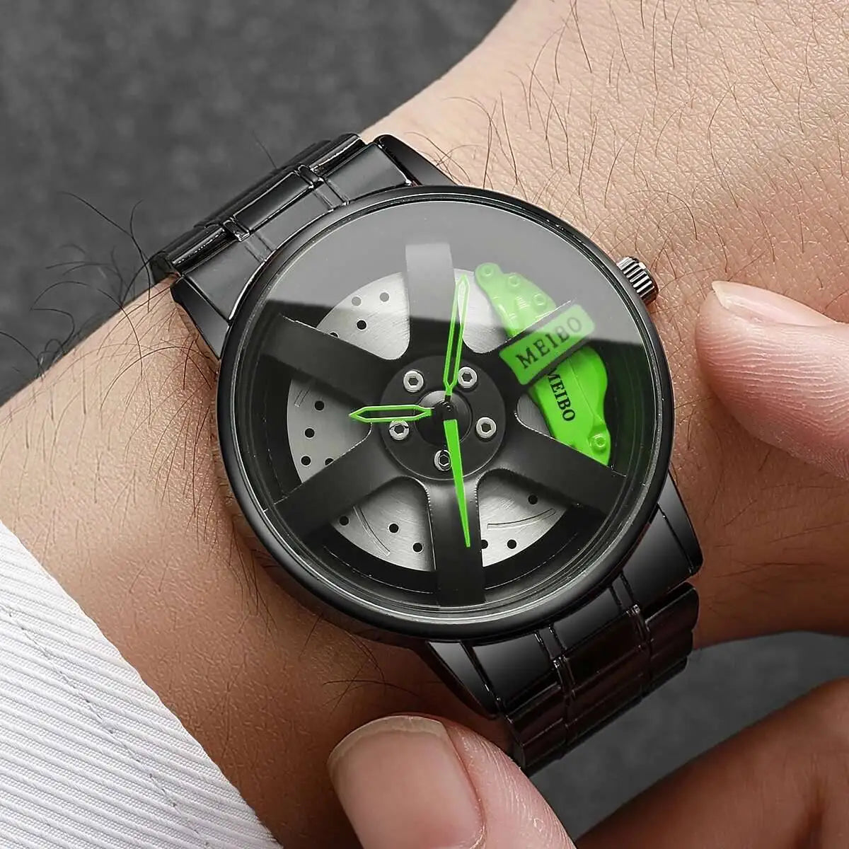 Montre Homme Sport Roue 3D Auto – Bracelet Acier Inoxydable Business Fashion