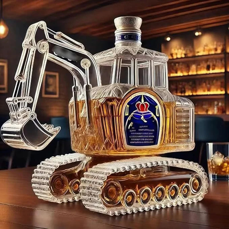 Décanteur Whisky Excavatrice Premium – Artisanat d’Exception | Cadeau Homme Unique pour Collectionneurs, Passionnés de BTP & Connaisseurs de Whisky