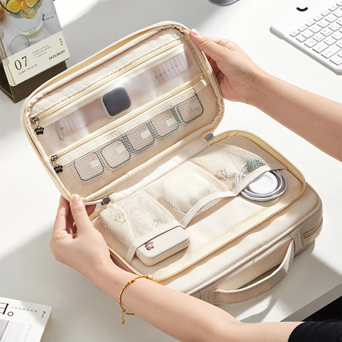 Sac Rangement Bracelets Montres Femme – Organisateur Maquillage Voyage Grande Capacité | Trousse Toilette Portable