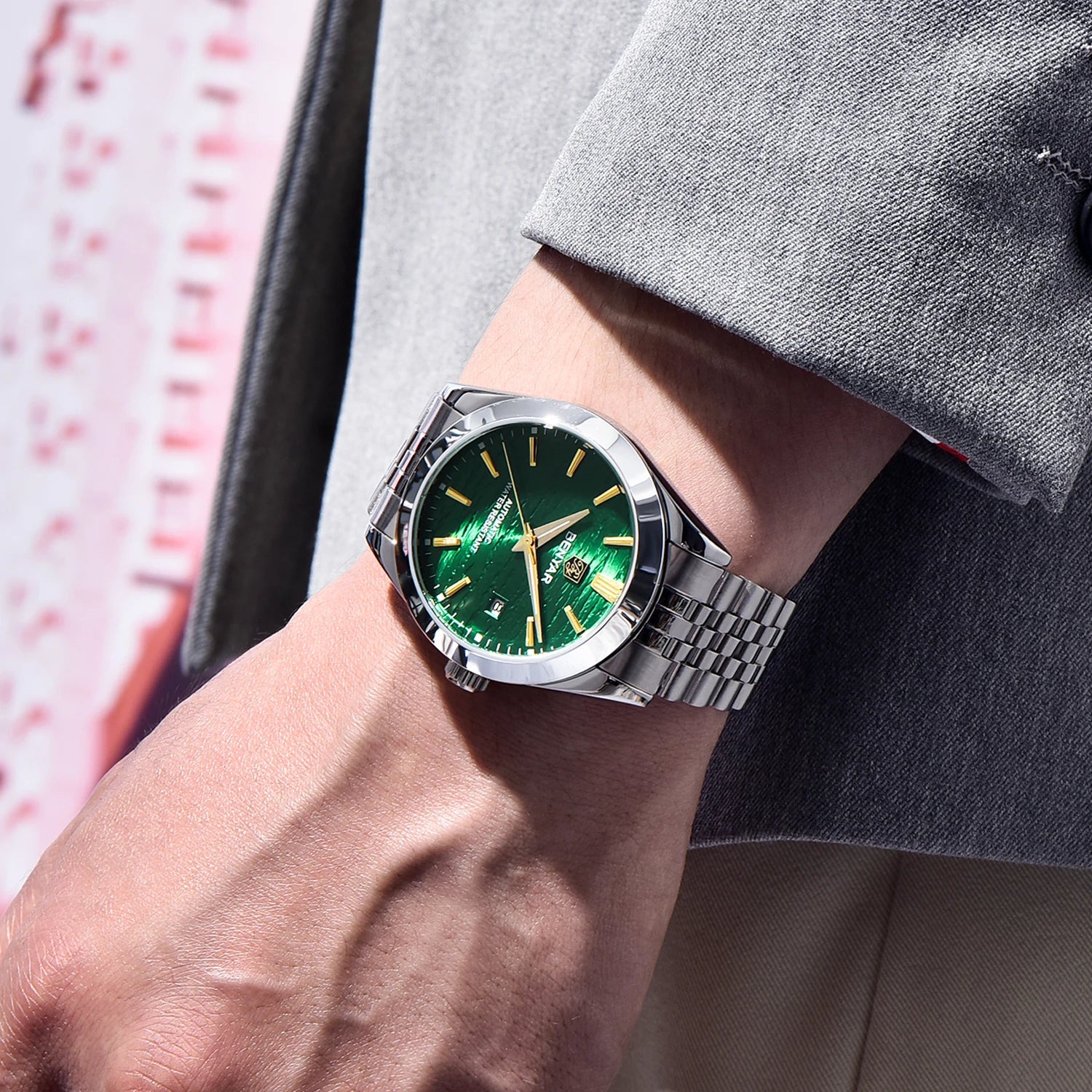 Montre Homme Luxe BENYAR Mécanique Automatique Acier – Étanche Sport Top Brand