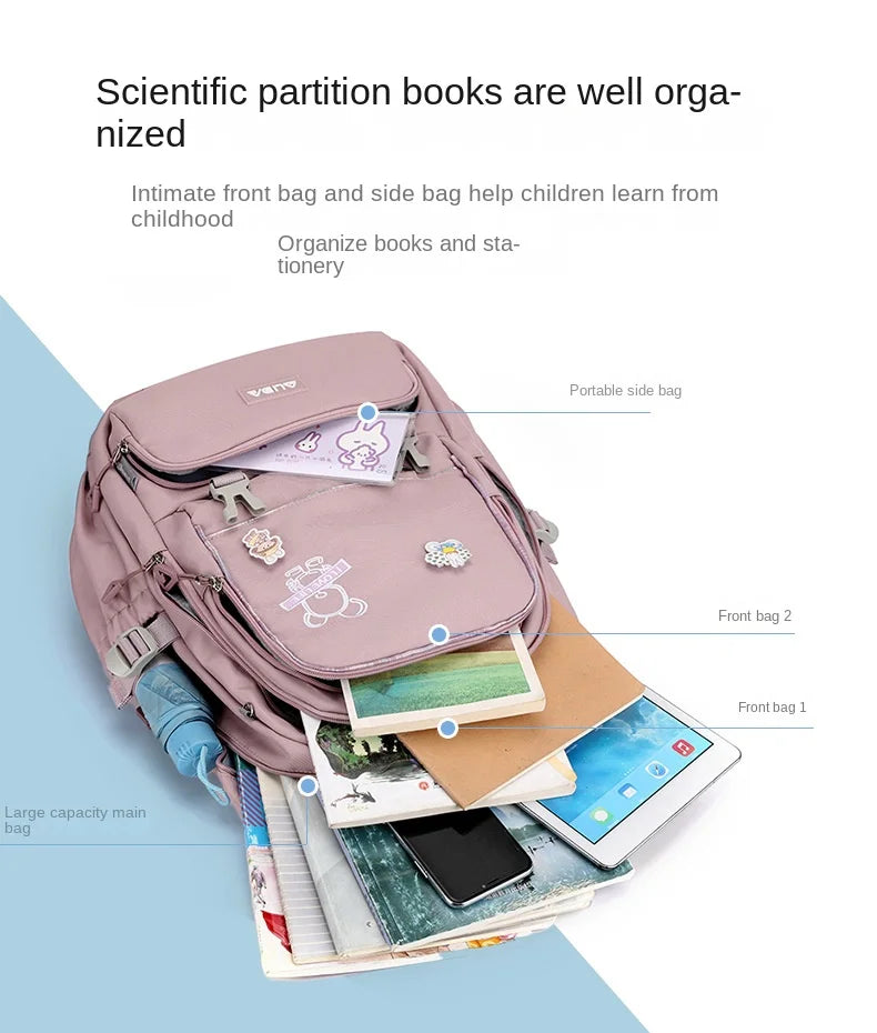 Sac À Dos Scolaire Kawaii Fille Ado – Grand Cartable Collège Lycée Laptop Voyage