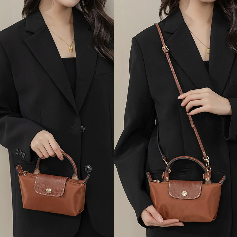Bandoulière Remplacement Cuir Véritable – Sangle Sac Crossbody Compatible Longchamp Sans Perforation