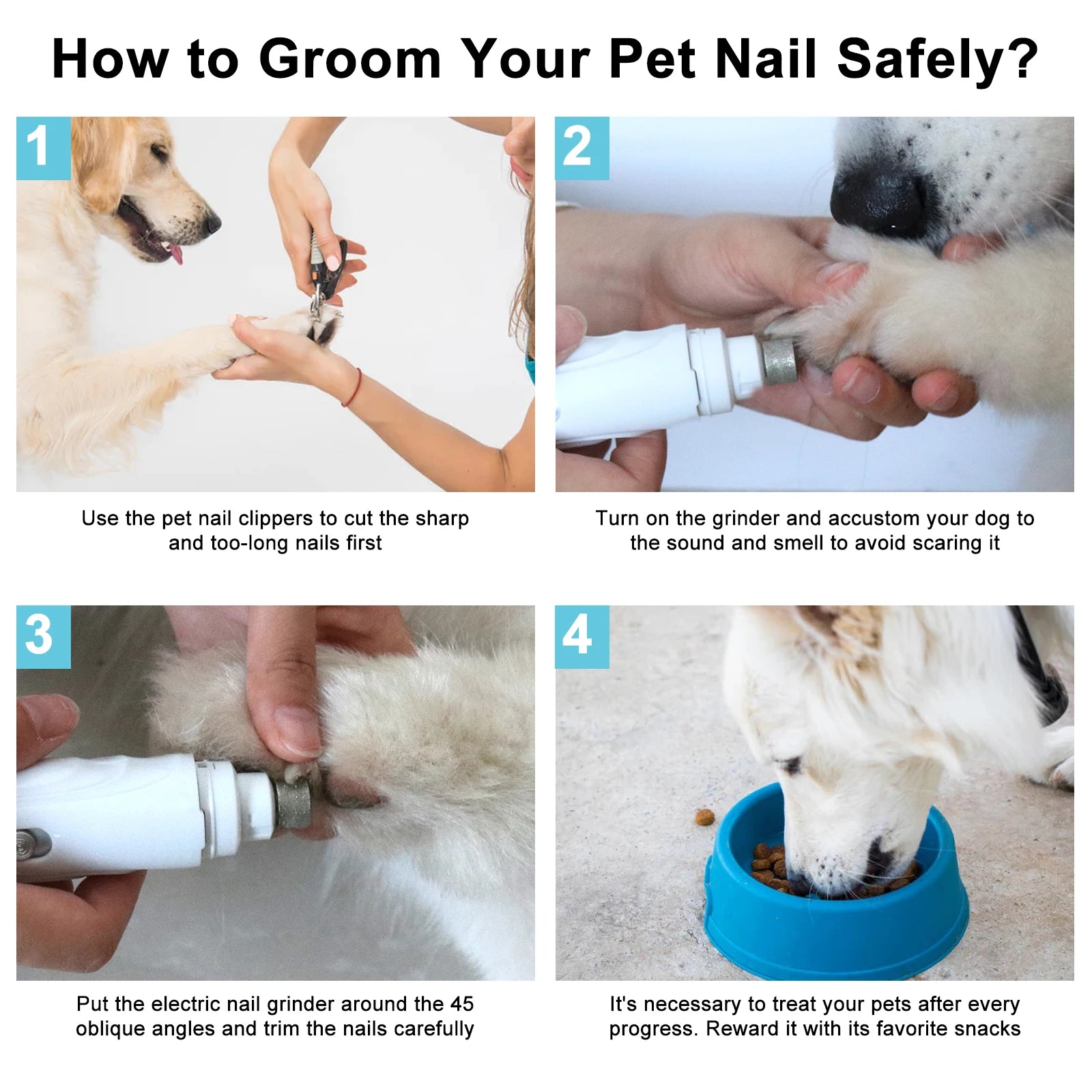 Lime À Griffes Électrique Chien & Chat USB Rechargeable – Meuleuse Silencieuse Pattes Toilettage | Outil Soin Animaux