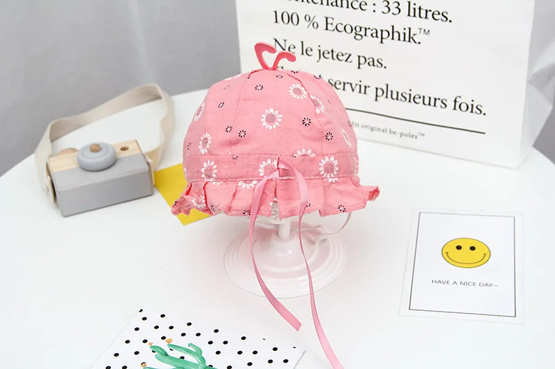 Bob Bébé Anti-UV Cartoon – Chapeau de Plage Été Garçon Fille 0-8 Mois Protection Soleil