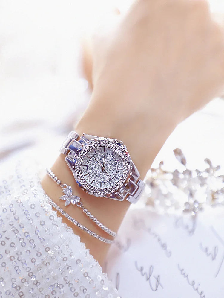 Montre Femme Or Bracelet Dress Luxe 2025 – Acier Complet Élégante Fashion Top Brand