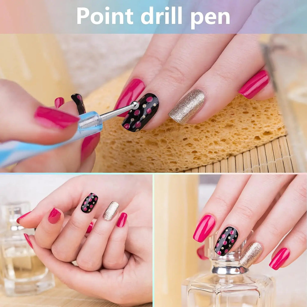 Set Pinceaux Nail Art Professionnel – Acrylique UV Gel Dessin & Dotting | Outils Manucure & Maquillage