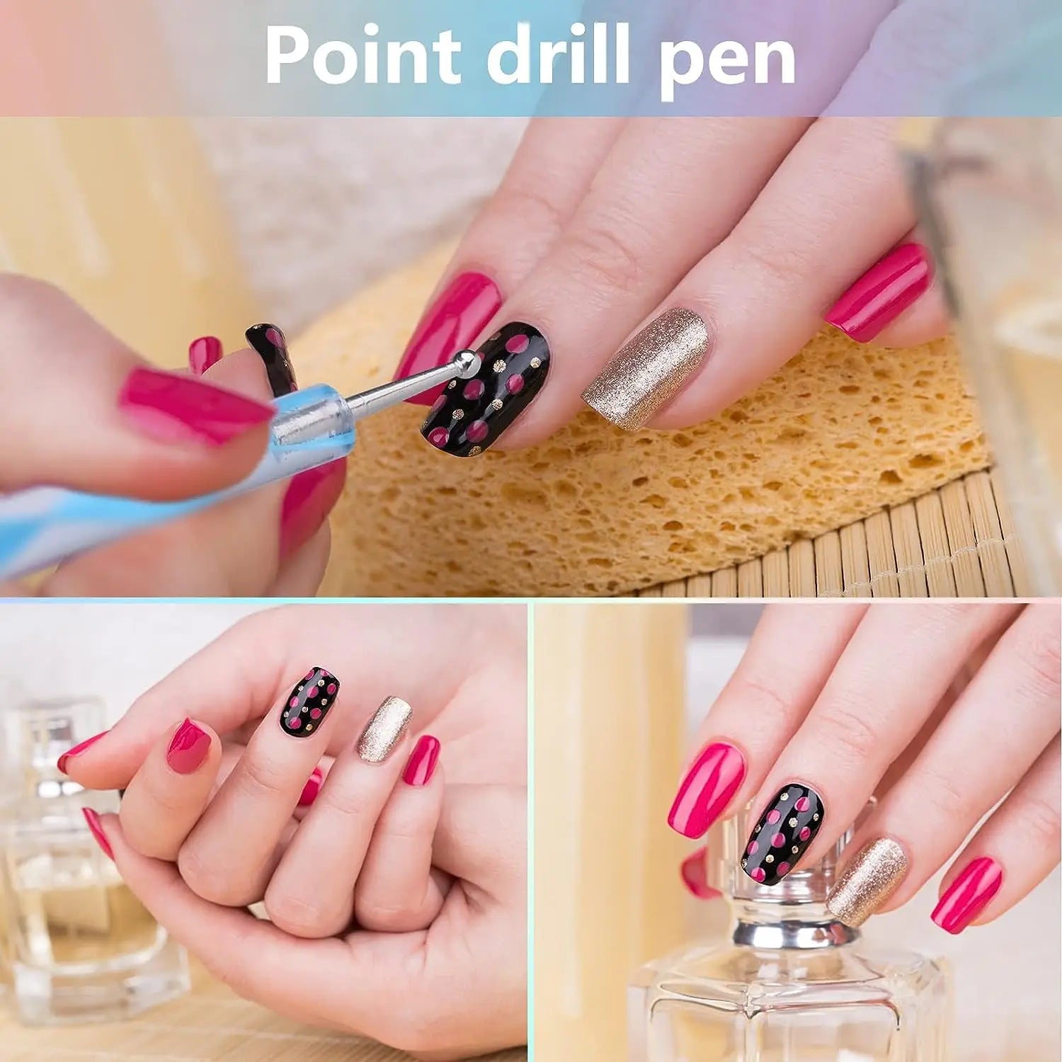 Set Pinceaux Nail Art Professionnel – Acrylique UV Gel Dessin & Dotting | Outils Manucure & Maquillage