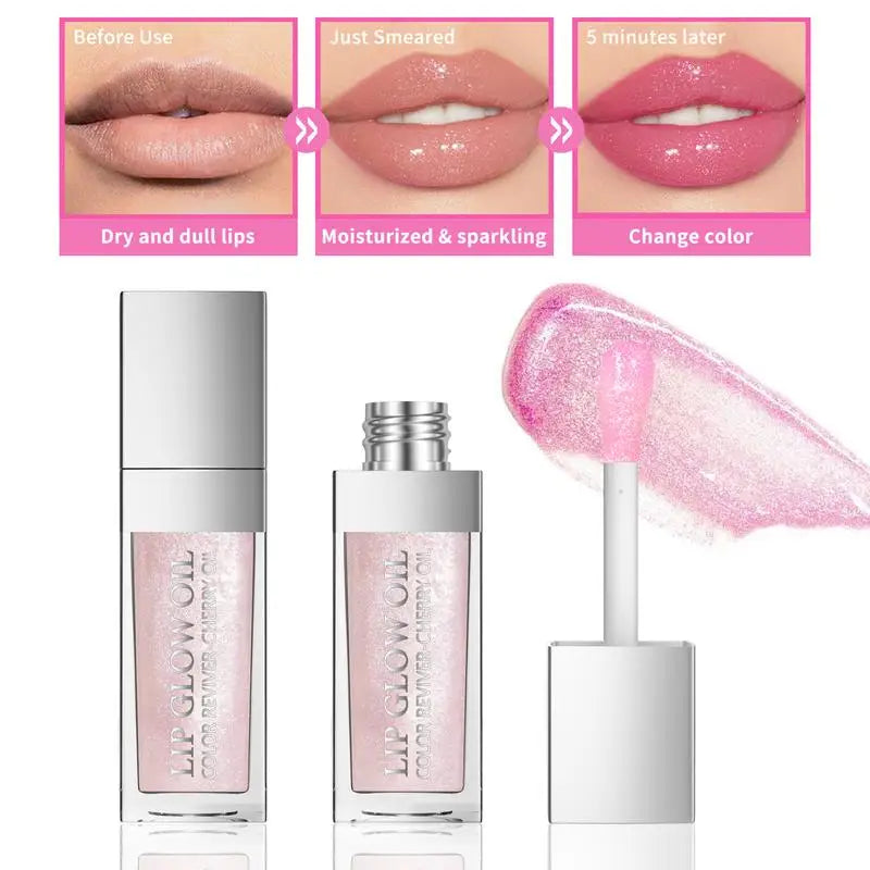 Huile à Lèvres Changeante de Couleur – Jelly Crystal Nacrée | Hydratante & Nourrissante