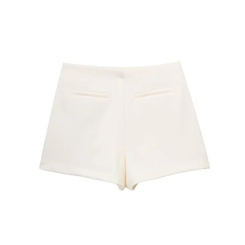Damen-Skort asymmetrisch mit hoher Taille – Minirock-Shorts Rosa & Schwarz Fashion Casual | Sommer 2025