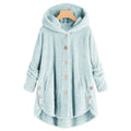 Damen Teddyfell-Mantel mit Kapuze – Warme Fleece-Jacke Unifarben | Herbst Winter Trend