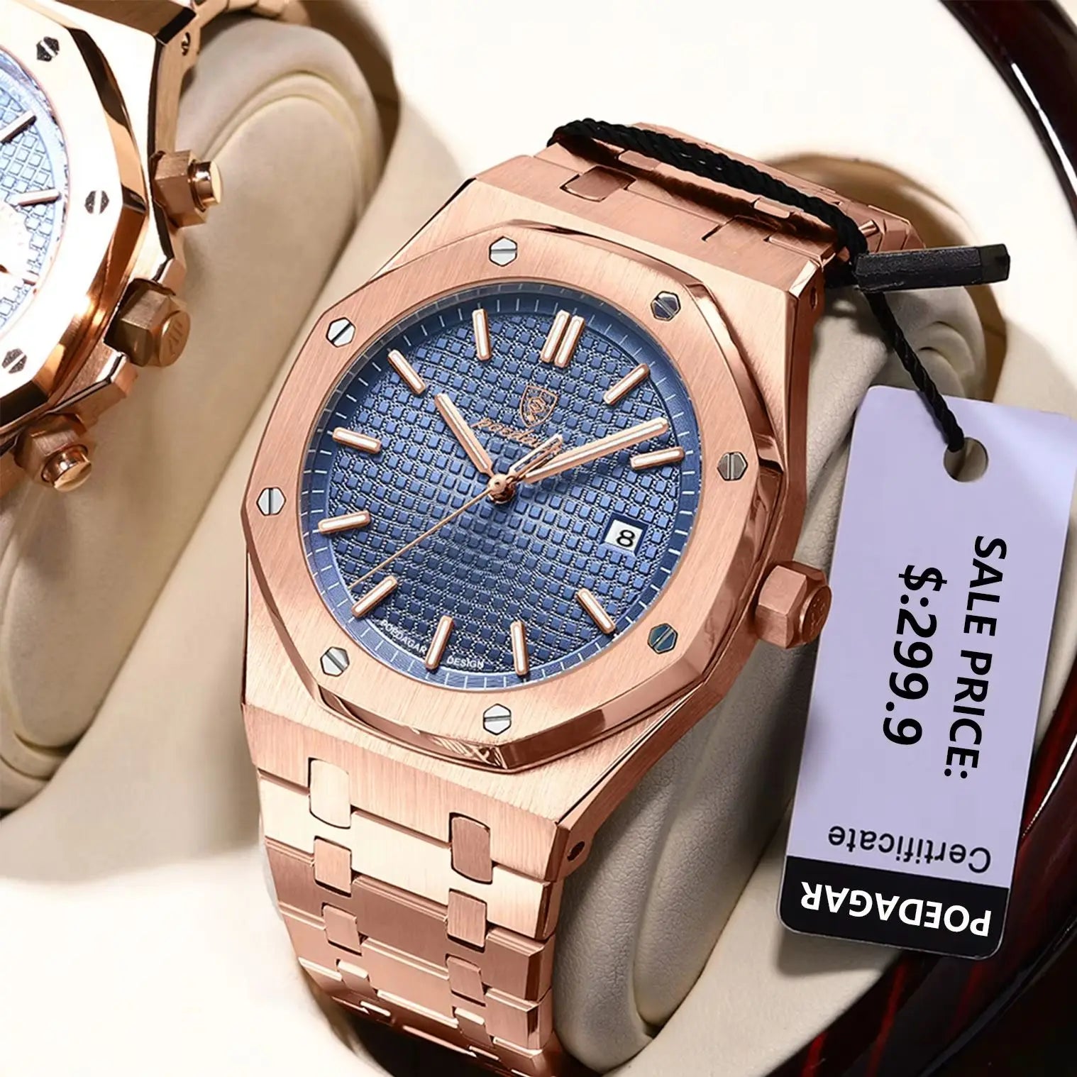 Montre Homme POEDAGAR Business Luxe Quartz – Acier Lumineux Étanche Date Fashion