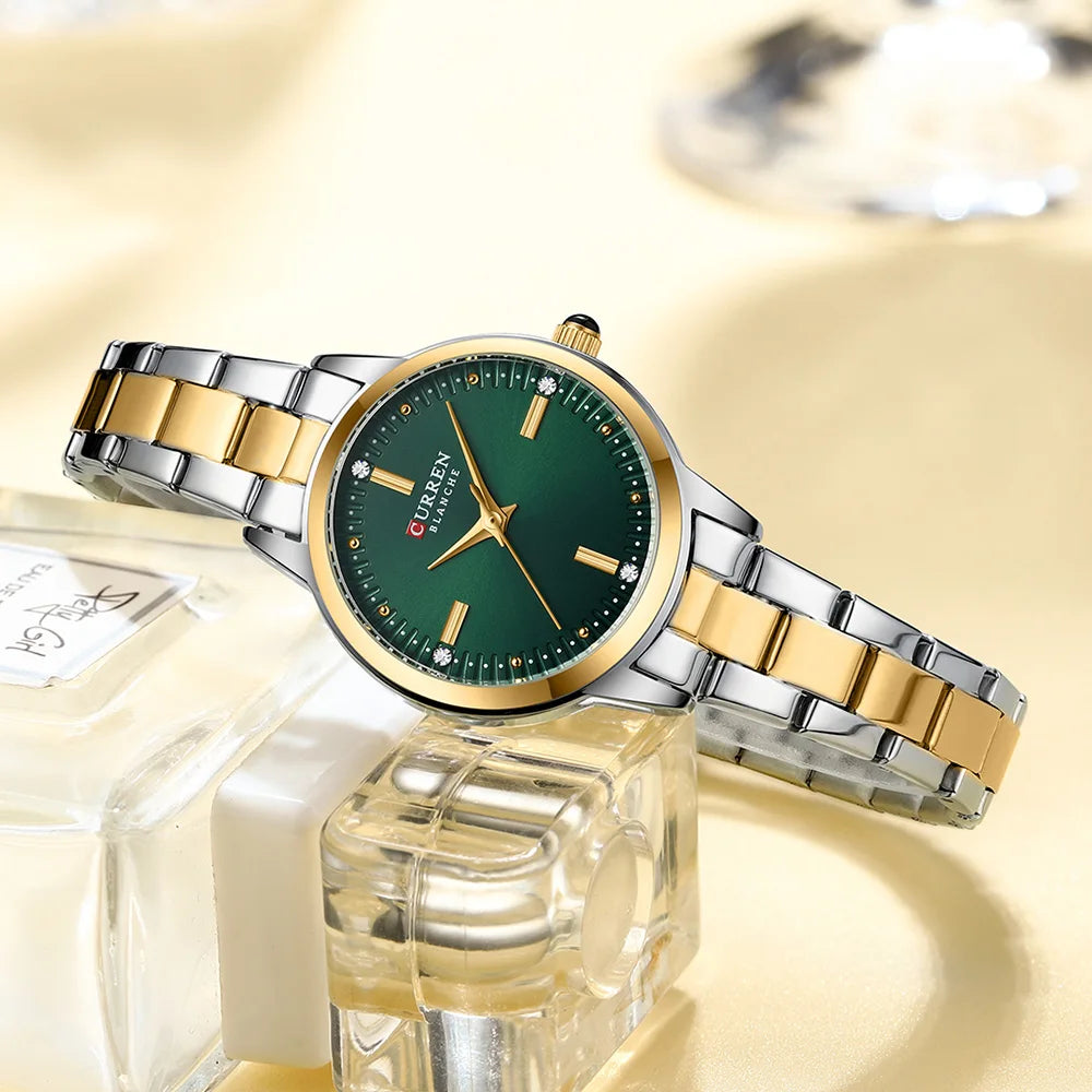 Montre Femme Luxe CURREN Dorée Quartz Acier Inoxydable – Étanche Élégante Minimaliste
