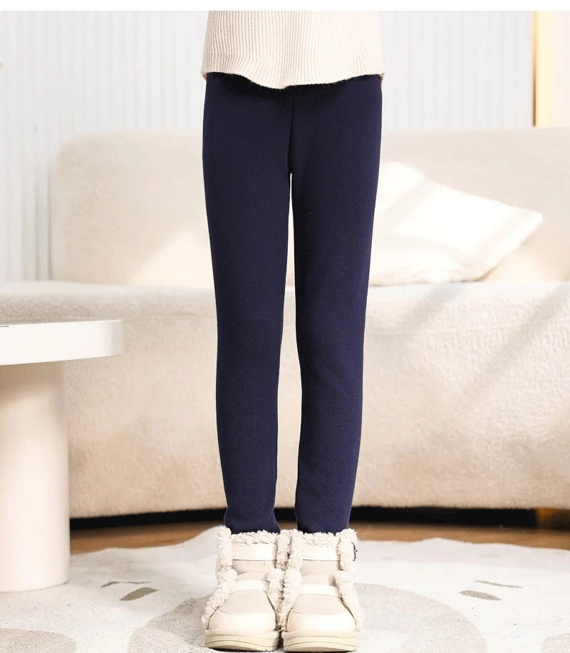 Legging Fille Hiver Polaire Épais Couleurs Bonbon – Pantalon Slim Chaud Élastique Princesse