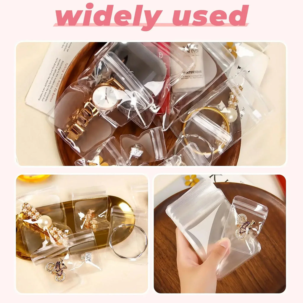Sachets PVC Transparents Anti-Oxydation Bijoux – Lot 10 à 50 pcs | Rangement Boucles d’Oreilles, Colliers, Pendentifs & Bracelets | Organiseur Bijoux