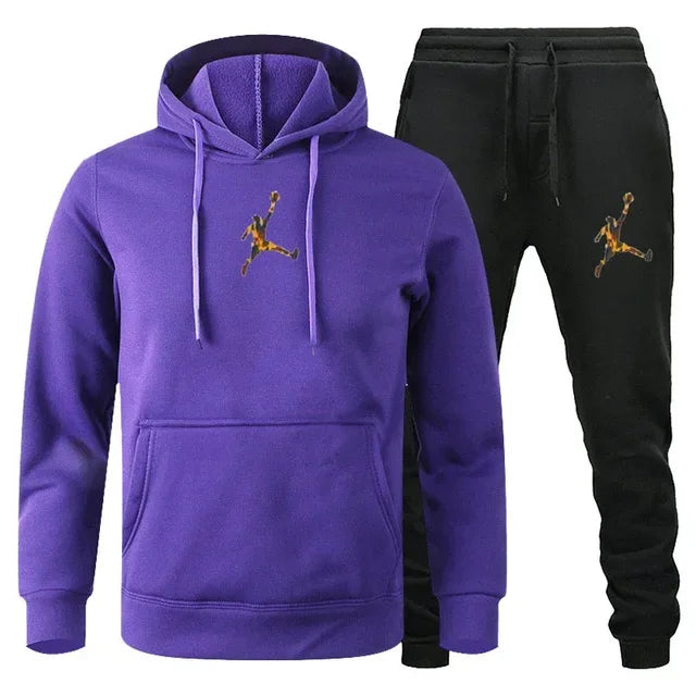 Herren Jogginganzug 2-teilig Langarm Sweatshirt + Freizeithose Fitness Sport Herbst Winter Fashion Bequem Trendig Zeitlos – Premium Jogginganzug 2-teilig Sport Casual Herbst Winter | Herrenmode Sportswear Premium