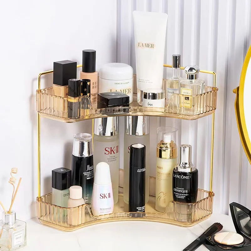 Étagère d’Angle Organisateur Salle de Bain – Rangement Maquillage, Skincare & Cuisine | Support Cosmétiques Bureau