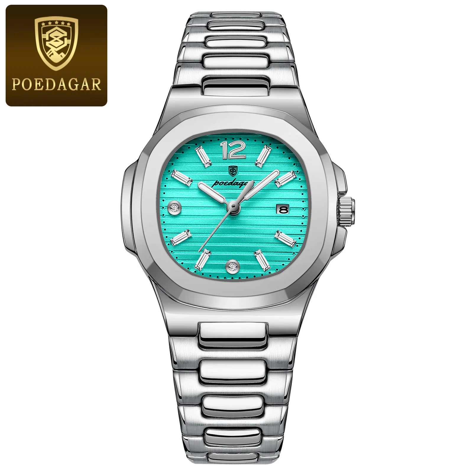 Montre Femme POEDAGAR Carrée Fashion Quartz – Lumineuse Étanche Date Luxe Haute Qualité