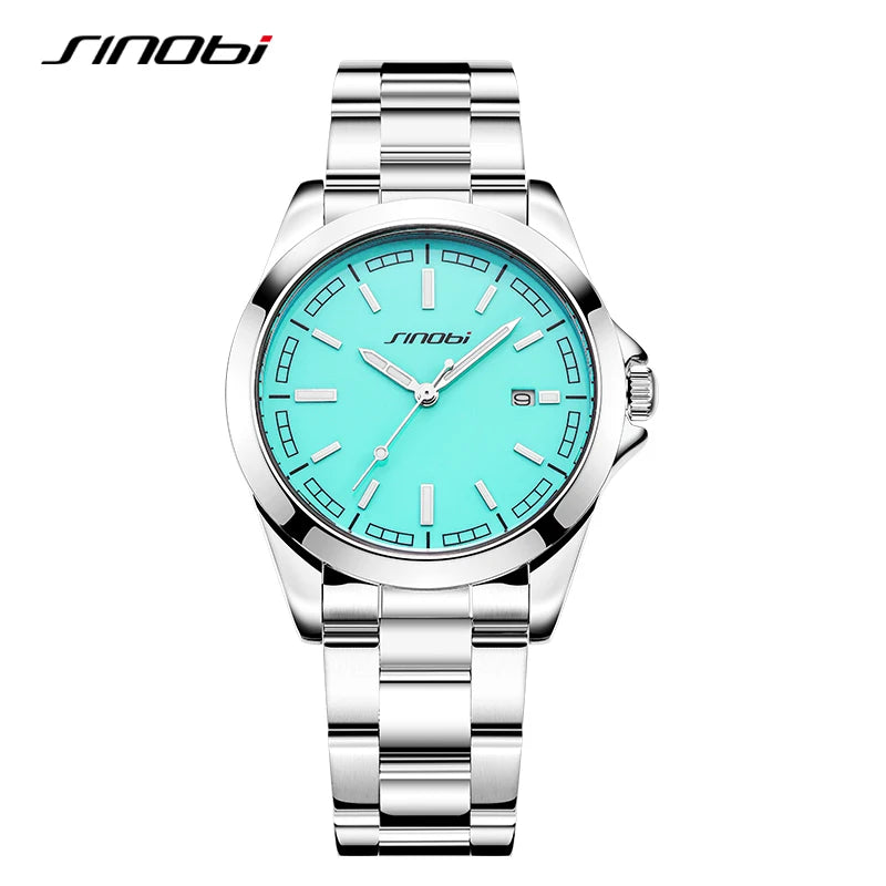 Montre Homme SINOBI Quartz Casual Calendrier – Acier Inoxydable Design Original Cadeau
