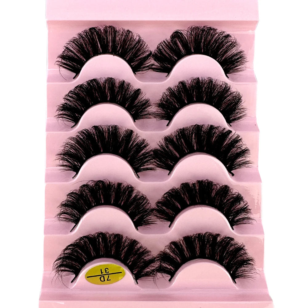 Faux Cils Cat Eye 3D – Lot 5 Paires | Manga Wispy Naturels Courbe D